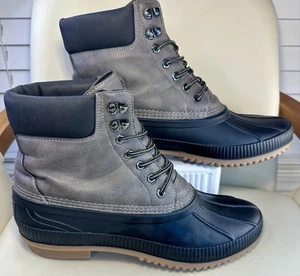 Tommy Hilfiger Herren Grau Kragen Wasserdicht Colins2 Runde Zehe Ente Stiefel Größe 11 - Bild 1 von 6