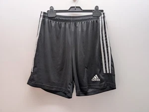 adidas Shorts Mens Medium Black Aeroready Primegreen 3 Stripe Logo Gym Run - Picture 1 of 9
