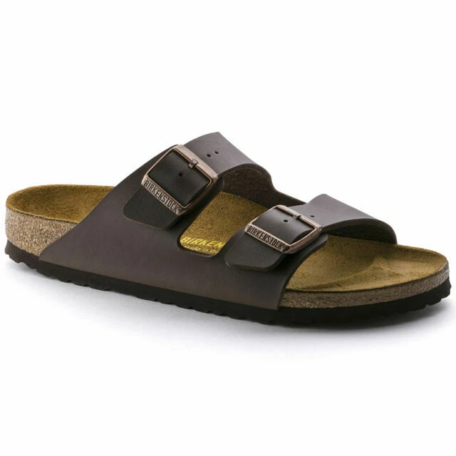 Birkenstock Arizona Unisex Leather Sandals - Dark Brown, US 10