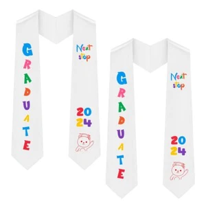 2Pcs Kindergarten Preschool Graduation Stole Printed Graduation Sash - Picture 1 of 7