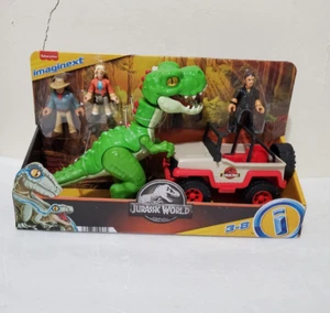 Imaginext Jurassic World T. Rex Escape 3 figuras Parque Jurásico Jeep y T-Rex - Imagen 1 de 9