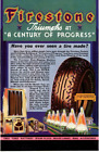 PRINT AD 1933 Firestone Tires 6.75 x 10 Art Deco Century of Progress