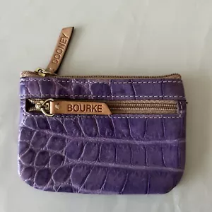 Dooney & Bourke Purple Textured Leather Zip Coin Change Purse Wallet ID Holder - Picture 1 of 3