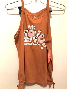 Wonder Nation Girl's "Love' Graphic SL EM Copper Yellow Tank SZ XL New - Picture 1 of 3