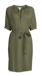 Time And Tru Women’s Short Sleeve Shirt Dress w/Pockets ~ Green ~ Size XXXL (22) - Picture 1 of 4