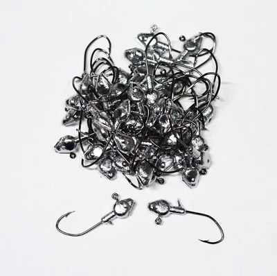 DR. BS CUSTOM TACKLE Unpainted 1/16oz(#4 Hook) Minnow Head Lead Jigs Walleye Crappie Bluegill Panfish