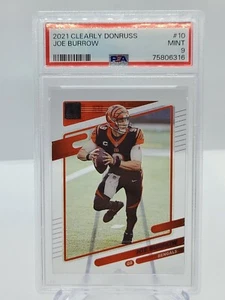 2021 Panini Clearly Donruss Football Joe Burrow PSA 9 Mint Bengals #10 - Bild 1 von 2