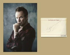 Sting - The Police - Carte de restaurant signée en personne + Photo - 70s - Foto 1 di 3