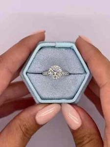 Round Cut 1 Carat IGI Lab Created Diamond 14K White Gold for Engagement Ring - Picture 1 of 6