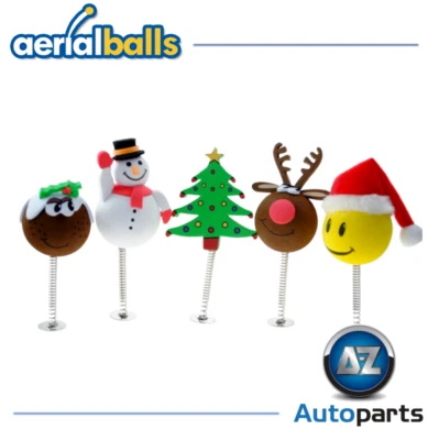 AERIAL BALLS 5x Christmas Antenna Topper Xmas Aerial Ball Topper Decorative Set For Cars