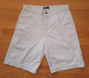 POLO RALPH LAUREN - White All Cotton Flat Front Casual Chino Shorts - Size: 18 - Picture 1 of 5