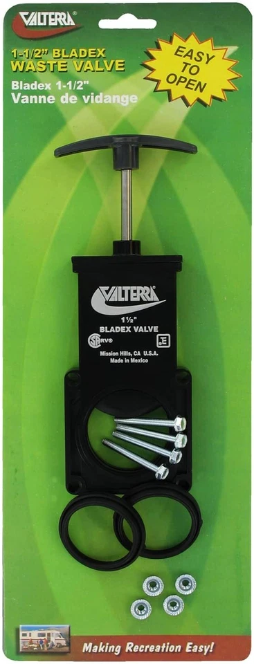 Valterra T1001VP Bladex 1-1/2" Waste Valve with Plastic Handle RV Camper Trailer