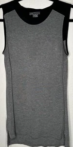 Women's Vince Sleeveless Top Sz M Gray Black Block Soft Blouse Crew T Shirt - Picture 1 of 3