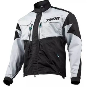 THOR Terrain Motocross Enduro Jacke hell grau schwarz Crossjacke Herren Männer L - Bild 1 von 6