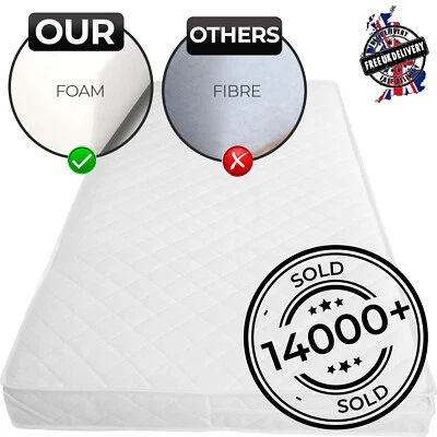 Baby Toddler Cot Bed Breathable QUILTED AND WATERPROOF Foam Mattress All Sizes - Image 1 of 4
