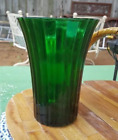  Napco / Green Glass / Flared Ribbed Flower Vase