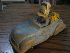 Vintage Donald Duck Pluto Auburn Rubber Car 12018 Missing Rear Tires   #UP SH 2 - Picture 1 of 9