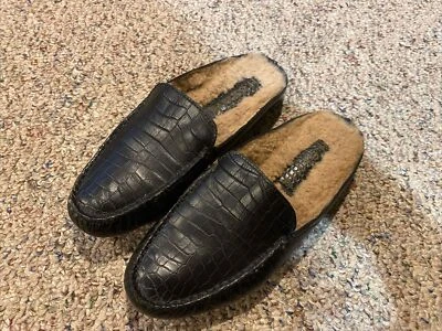 M. GEMI The Felize Shearling Black Leather Mule Size 35 1/2 - Image 1 of 4