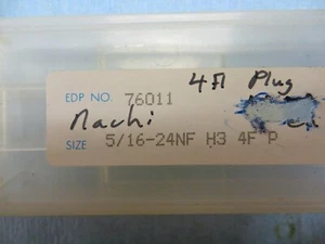 3 New 5/16"-24NF 4FLUTE NACHI H3 Plug Taps **72** - Picture 1 of 4
