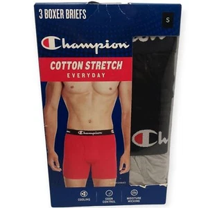 Paquete de 3 calzoncillos boxer Champion para hombre talla pequeña de algodón elástico todos los días - Imagen 1 de 8