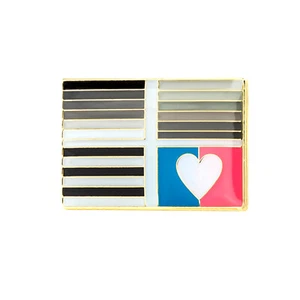 Straight -Flagge als Rechteck mit Butterfly Clip LGBT - Bild 1 von 1