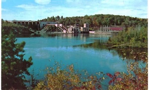 Cartolina Centrale Idroelettrica Iron Mountain Quinnesec Falls 1960 MI - Foto 1 di 2