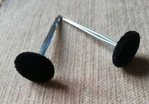 Noir Pimlico Chenille Velvet 30L/19mm Top & 5cm Prong Upholstery Buttons Black  - Picture 1 of 1