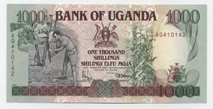 Billete sin circular Uganda 1000 Shilingi 1991 Pick 34.a UNC - Imagen 1 de 2