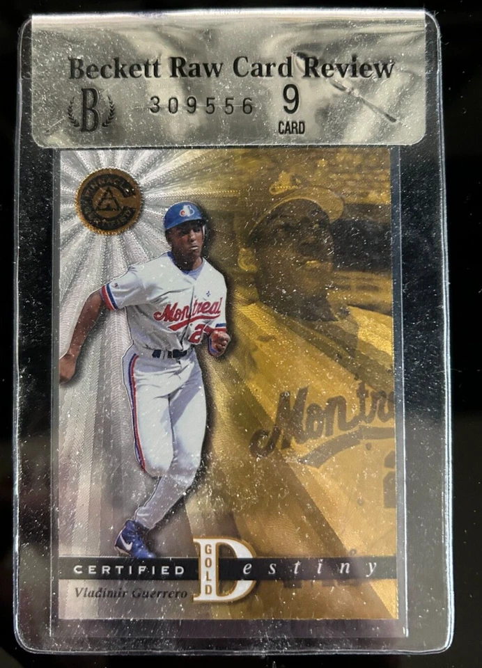 1998 PINNACLE CERTIFICADO DESTINY GOLD VLADIMIR GUERRERO RC BGS 9 PROVA DE FALÊNCIA - Imagem 1 de 2