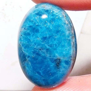 29.05CT A+ 100% Natural Brazilian APATITE Oval Cabochon 17x24x7mm Gemstone BC 52 - Picture 1 of 8