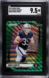 2024 Panini Prizm Brock Bowers RC Green Wave Prizm #315  SGC 9.5  Raiders!! - Bild 1 von 2