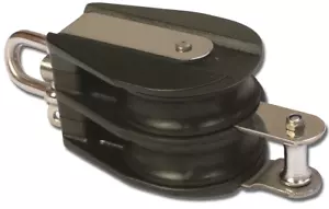 Double Block With Becket, Sheave 50 mm, Rope (Line) up to 14mm, Sailboat Pulley - Bild 1 von 1