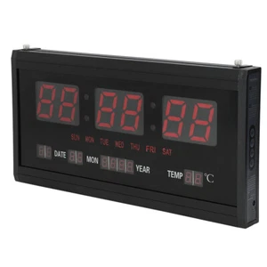 US (US Plug)Fashion Wall Mount Digital Clock LED Electric Modern Day Date HG - Picture 1 of 12