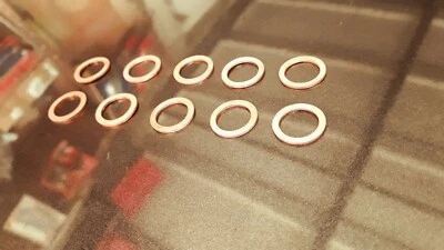 x10 JOINTS CUIVRE POUR "BANJO / FLEXIBLE DE FREIN"  MOTOS - SCOOTERS - MOBS..... - Imagen 1 de 3