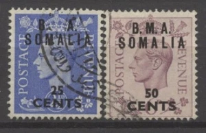 Nr: 127665 - ITALIEN & GEBIET - LOT 2 UK BRIEFMARKEN m. OVP. "B.M.A. SOMALIA..." - GEBRAUCHT!! - Bild 1 von 1