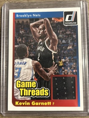 Kevin Garnett Nets 2014/2015 Donruss Game Threads Game Worn Patch - Image 1 of 2
