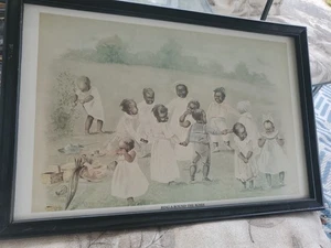  RING-A-ROUND THE ROSES Black Americana Vintage Bild Kinder Druck 17 x 11 - Bild 1 von 7