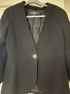 Chanel Boutique Black Jacket Labeled Size 8P - Image 1 of 4