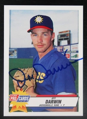 AUTOGRAPHED - Jeff Darwin Fleer #2704 Jacksonville Suns 1993 AAA - Image 1 of 2