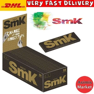 Papeles de Liar Smk Gold Super Delgados Caja Completa 50 Paquetes x 60 Hojas Regular Pequeño - Imagen 1 de 3