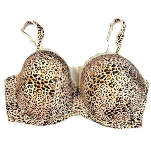 Ashley Stewart Butterfly Leopard Print and Lace Pushup Bra Size 44DDD - Picture 1 of 6