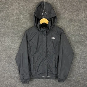 The North Face Hyvent Womens Jacket M Black Long Sleeve Hooded Full Zip Winter - Picture 1 of 24