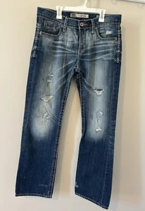 BKE Men’s Jeans Carter Distressed Size 32L Dark Wash 32x34 - Picture 1 of 7