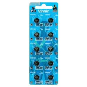 10 batterie a bottone Vinnic 394F argento Sr45 batteria a bottone orologio 10Bl 1.55V - Foto 1 di 1