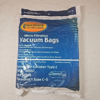 Bolsas para aspiradora HEPA Environcare tipo C/Kenmore 50557 nuevas con etiquetas - Paquete de 9 Foto 1 de 3
