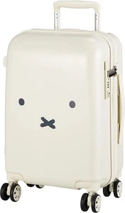 Miffy Carry-on Spinner Suitcase Face Design 21in White Silver Rabbit Luggage New - Picture 1 of 7