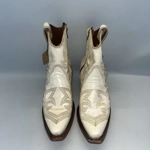 Circle G Pearl Embroidery Women’s Sz 7.5 Leather Zipper Snip Toe Western Boots - Picture 1 of 8