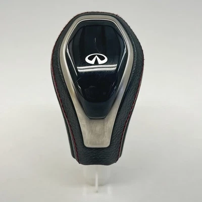 Infiniti 18-24 Q50 17-22 Q60 Red Sport Gear Shift Knob Leather Black OEM - Image 1 of 4