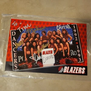 Portland Trail Blazers ballerini, cheerleaders, firmato X5, foto 1992 1993, raro! - Foto 1 di 2