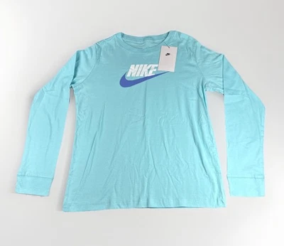 Nike Girls Long Sleeve The Nike Tee Size Large  Blue Teal NWT Kids Youth - Image 1 of 4